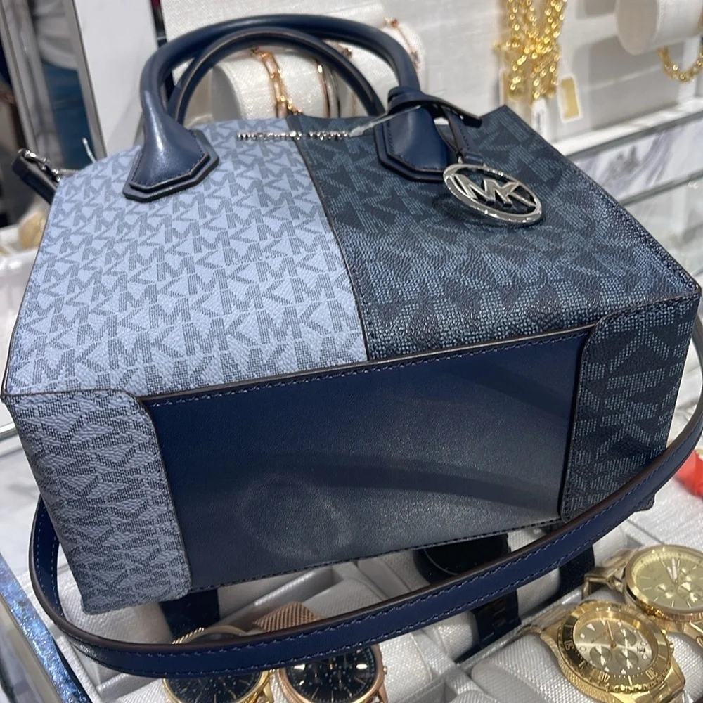 Michael Kors Blue and Black Women's Bag